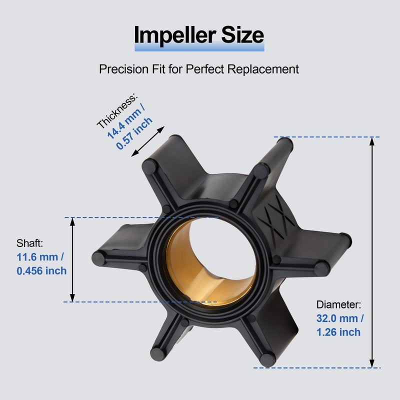 MARKGOO Water Pump Impeller 4789981 ID 456 Compatible with Mercury and Mariner Outboard 4 45 6 75 98 HP Boat Motor Engine Parts Replacement Sierra 183039 65957 39074 - Image 4