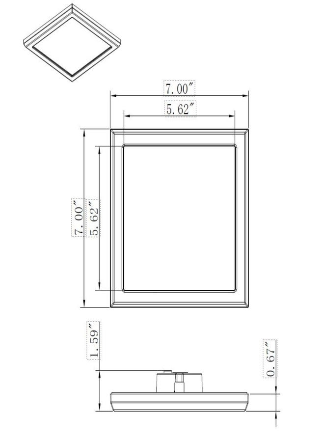نوفو مصباح سقف داخلي من نوع Nuvo Lighting 62536-11W LED 7 SQ WH (62-1714) - Image 2