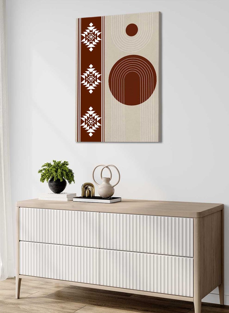 لوحة كانفاس على إطار خشبي بتصميم مستوحى من الطابع السعودي - Image 1