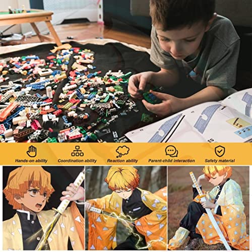 Jorumo Swords Building Set, 39in Zenitsu Sword Building Block with Scabbard and Stand, Katana Gift for Boy, 956 Pcs - Image 5