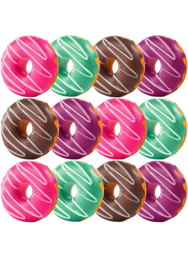 Bedwina مستلزمات الحفلات من Donut Squishies (عبوة من 12 قطعة) لعبة Donuts Squishies بطيئة الارتفاع مقاس 3 بوصات للأطفال مع كرة ضغط وكعكات تخفيف التوتر للزينة وهدايا حفلات أعياد الميلاد ذات الطابع الخاص - Image 1