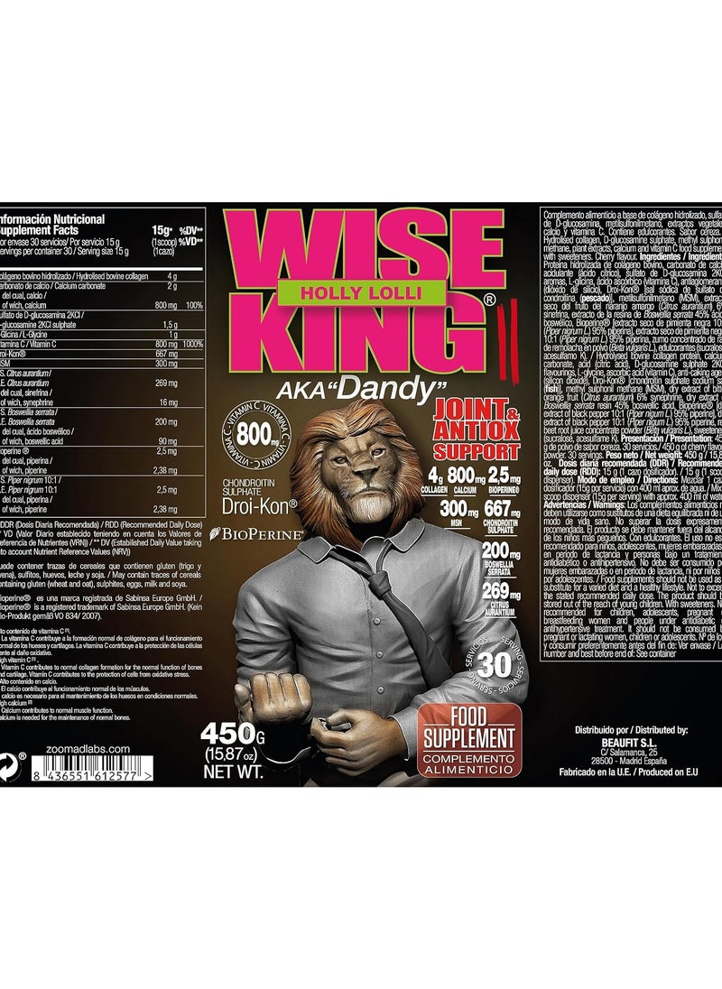 zoomad labs Zoomad Labs, Wise King, Joint & Antiox Support, 450g, Holly Lolli, 30 Servings  - Image 2