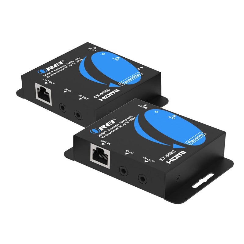OREI HDMI Over Ethernet Extender with HDMI Loop Out BiDirectional IR and PCM20 Audio Extend 1080p60Hz Up to 492ft Over CAT67 - Image 2