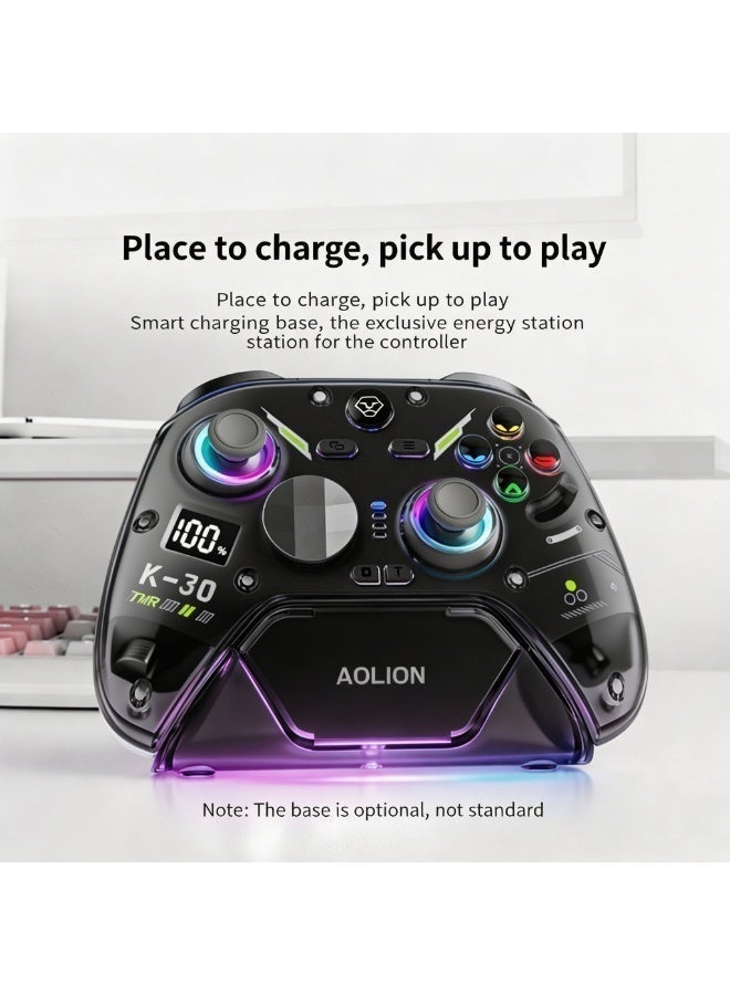 AOLION K30 TMR Wireless Gaming Controller with Hall Trigger, Dual-Form Joystick, Motion Aiming & Charging Dock – Compatible with PC/Switch/Mobile - Image 3