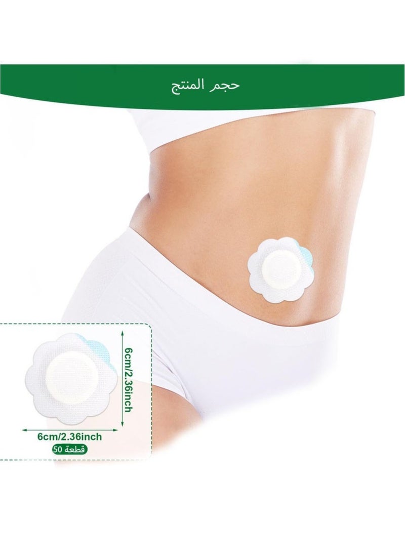 Generic 50pcs Castor Oil Pack Wrap for Belly Button, Self-Adhesive High Water Absorption Castor Oil Belly Button Wrap Waterproof Oil-Proof Castor Oil Pack Wrap Oil Not Included(White)  - Image 3