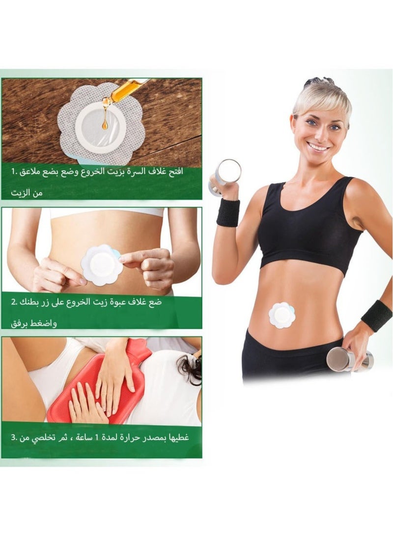 Generic 50pcs Castor Oil Pack Wrap for Belly Button, Self-Adhesive High Water Absorption Castor Oil Belly Button Wrap Waterproof Oil-Proof Castor Oil Pack Wrap Oil Not Included(White)  - Image 4