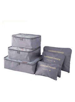 BLOOMING TIME 6 PCS Travel Storage Bag Set for Clothes Tidy Organizer Wardrobe Suitcase Pouch Travel Organizer Bag Case Shoes Packing Cube Bag 