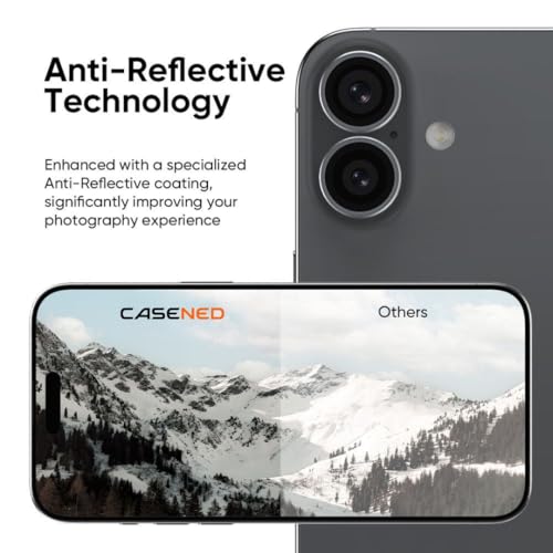 CASENED Compatible with iPhone 16 Pro / 16 Pro Max Camera Lens Protector (2-Pack) – Premium 9H Tempered Glass, Military-Grade Anti-Scratch, Crystal-Clear Protection [Desert] - Image 5