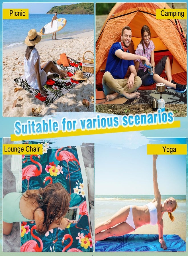 FuWeave 6 Pcs Oversized Beach Towel Set Large Sand Free Microfiber Bath Towel Thin Lightweight Absorbent Quick Dry Pool Towels for Adult Beach Hotel Bath Spa Picnic Yoga (Hawaiian,32 x 63 Inch) - Image 5