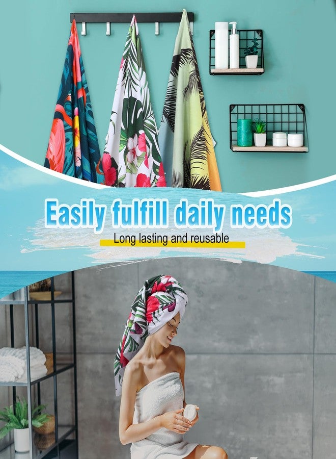 FuWeave 6 Pcs Oversized Beach Towel Set Large Sand Free Microfiber Bath Towel Thin Lightweight Absorbent Quick Dry Pool Towels for Adult Beach Hotel Bath Spa Picnic Yoga (Hawaiian,32 x 63 Inch) - Image 3