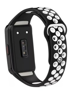 Generic Smart Watch Band for Huawei Band 6 / Honor Band 6 Breathable Sport Silicone Replacement Wristband Strap - Black and White  - Image 1