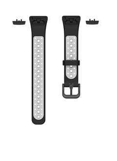 Generic Smart Watch Band for Huawei Band 6 / Honor Band 6 Breathable Sport Silicone Replacement Wristband Strap - Black and White  - Image 2