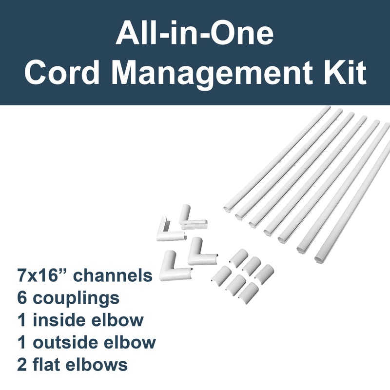 WIREMOLD Legrand Wiremold C110S Cordmate 108 Inch 17 Piece Cord Cover Kit, Organizer for Wall, Holds 1 Cord or Cable, Sustainable Packaging, White (1 Pack) - Image 2