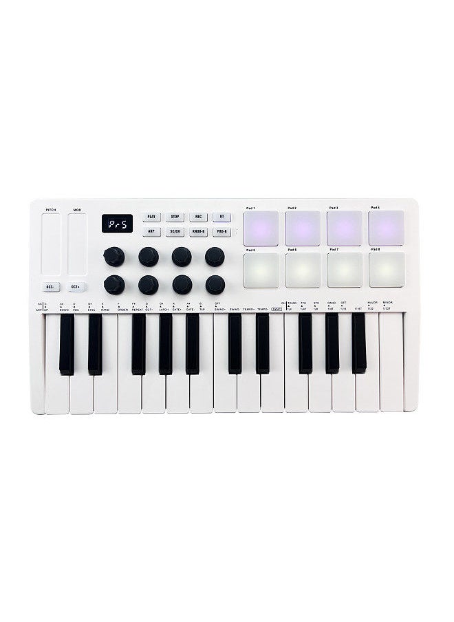 M-VAVE - 25-Key MIDI Control Keyboard Mini Portable USB Keyboard MIDI Controller with 25 Velocity Sensitive Keys 8 RGB Backlit Pads 8 Knobs - Image 1