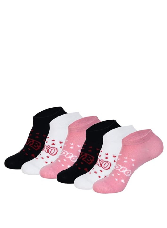DIAMOND TOE Diamond Toe 6 Pairs Women's Short Ankle Athletic Socks - Cotton Spandex Sport Sock for Ladies - free size EU 36 to 42 - Image 1