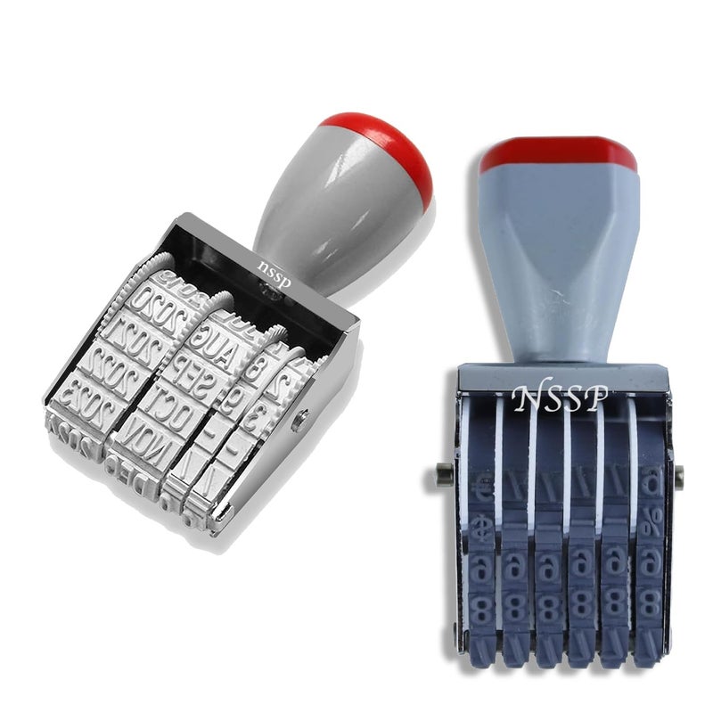 NSSP Stamp(Without Pad/Manual/Rolling Bands) ((Pack of-2), Number Stamp + Dater Stamp) - Image 3