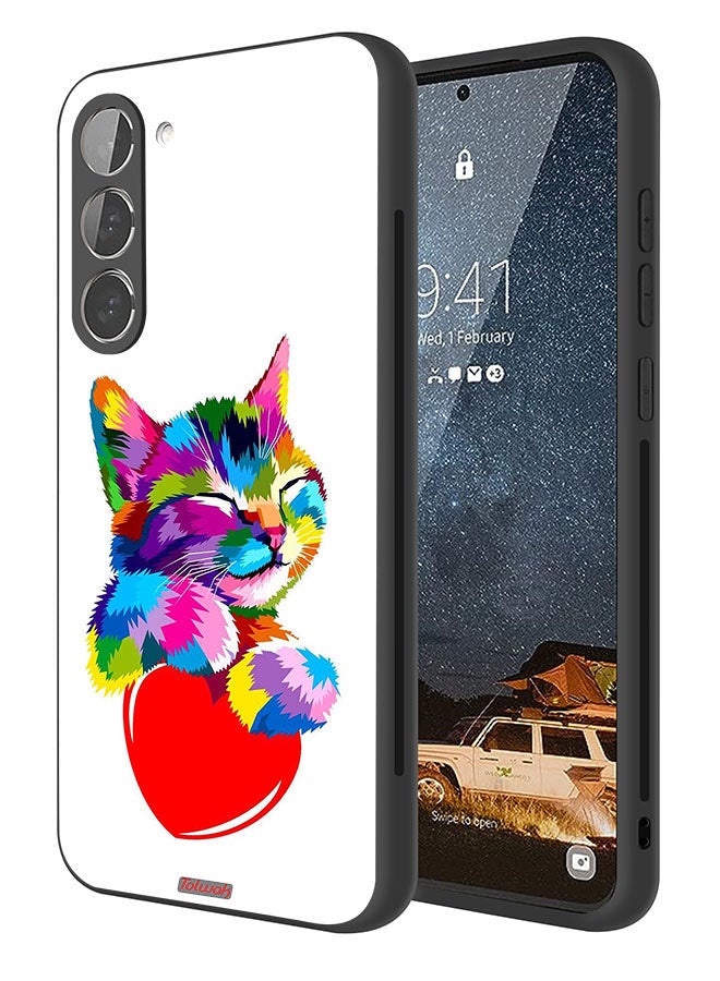 Tolwak Samsung Galaxy S23 Plus 5G Protective Case Cover Colourful Kitten - Image 1