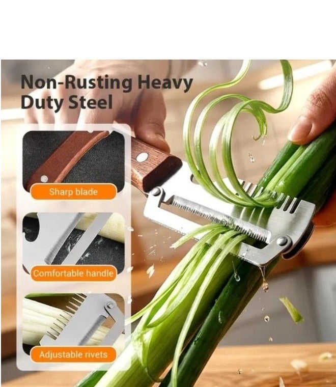 LDQ 2 PCS Stainless Steel Vegetable Peeler and Grater Set  Multi-Purpose Fruit & Vegetable Slicer Heavy-Duty Kitchen Tool - Image 5
