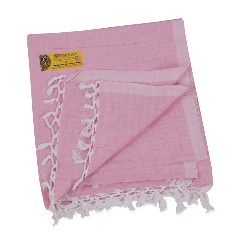 EthnicAlive Bhagalpuri Chadar for Summer| Soft Dull Cotton Chadar for Sleeping | Odhne Wali Chadar-Pink - Image 3