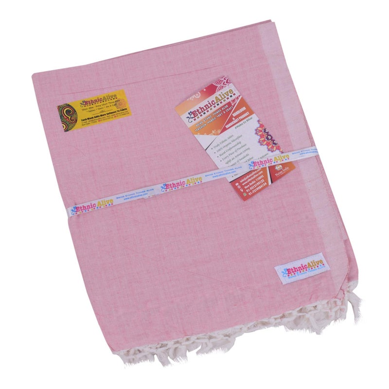 EthnicAlive Bhagalpuri Chadar for Summer| Soft Dull Cotton Chadar for Sleeping | Odhne Wali Chadar-Pink - Image 2