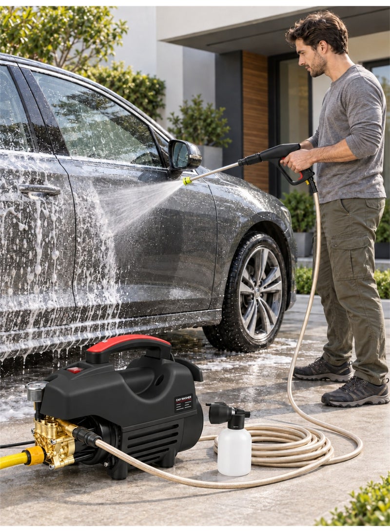 EzzySo Electric Pressure Washer 2900 PSI Max 3.1 GPM 3100W Compact Portable Power Washer with 66 FT Hose Adjustable Nozzles and Foam Cannon, Small Car Pressure Washer for Home/Patio/Driveway/Black - Image 2