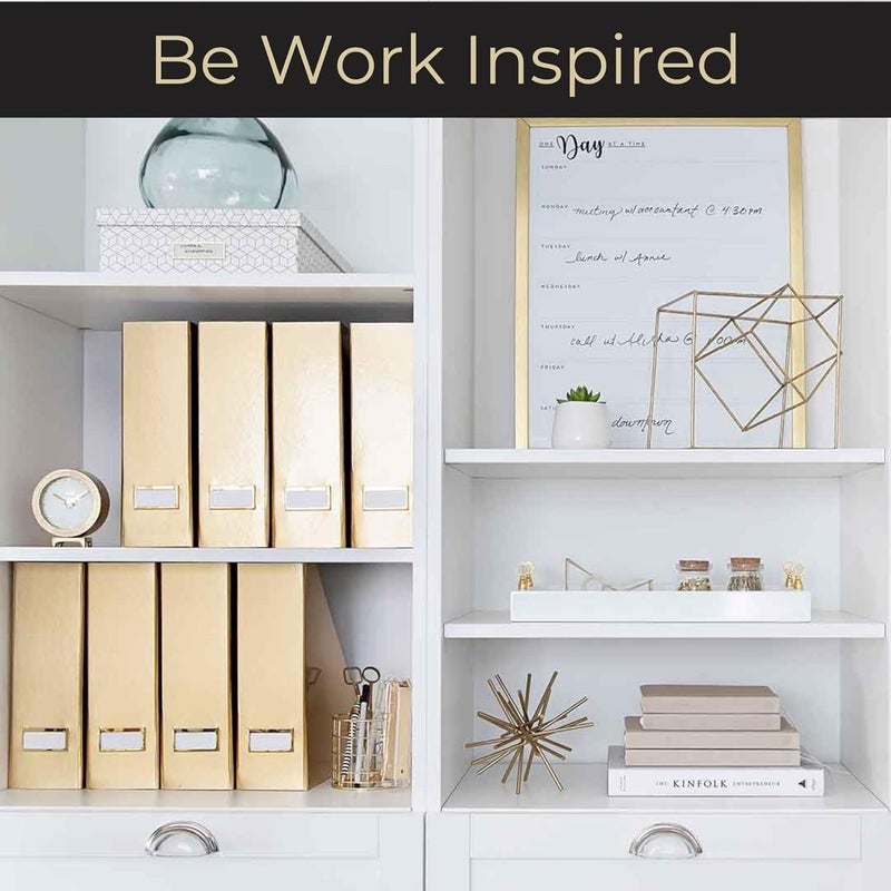 Blu Monaco Gold Magazine File Holder Set of 4 – Stylish Desk Organizer for Home & Office - Elegant Supplies, Bookends & Durable File Holders for a Gold Office Decor - Image 2