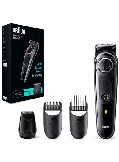 BRAUN BT 3440 – Beard Trimmer 3 With Precision Wheel, 4 Styling tools, 80 mins runtime Black