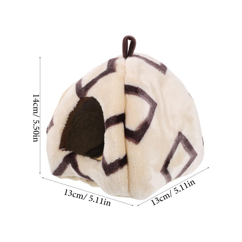 Beige Plush Hanging Hammock Bed Cozy Hideout For Hamsters Chinchillas Small Pet Cage Accessory - Image 3