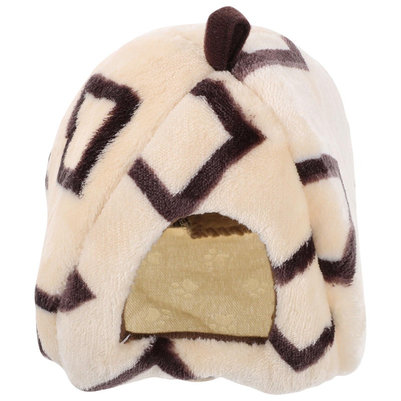 Beige Plush Hanging Hammock Bed Cozy Hideout For Hamsters Chinchillas Small Pet Cage Accessory - Image 2