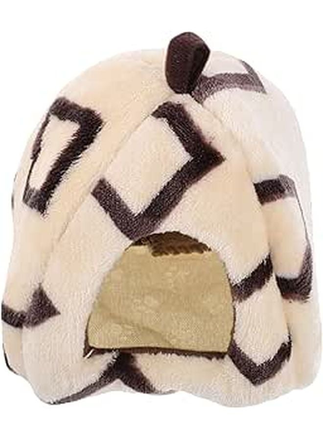 Beige Plush Hanging Hammock Bed Cozy Hideout For Hamsters Chinchillas Small Pet Cage Accessory - Image 1