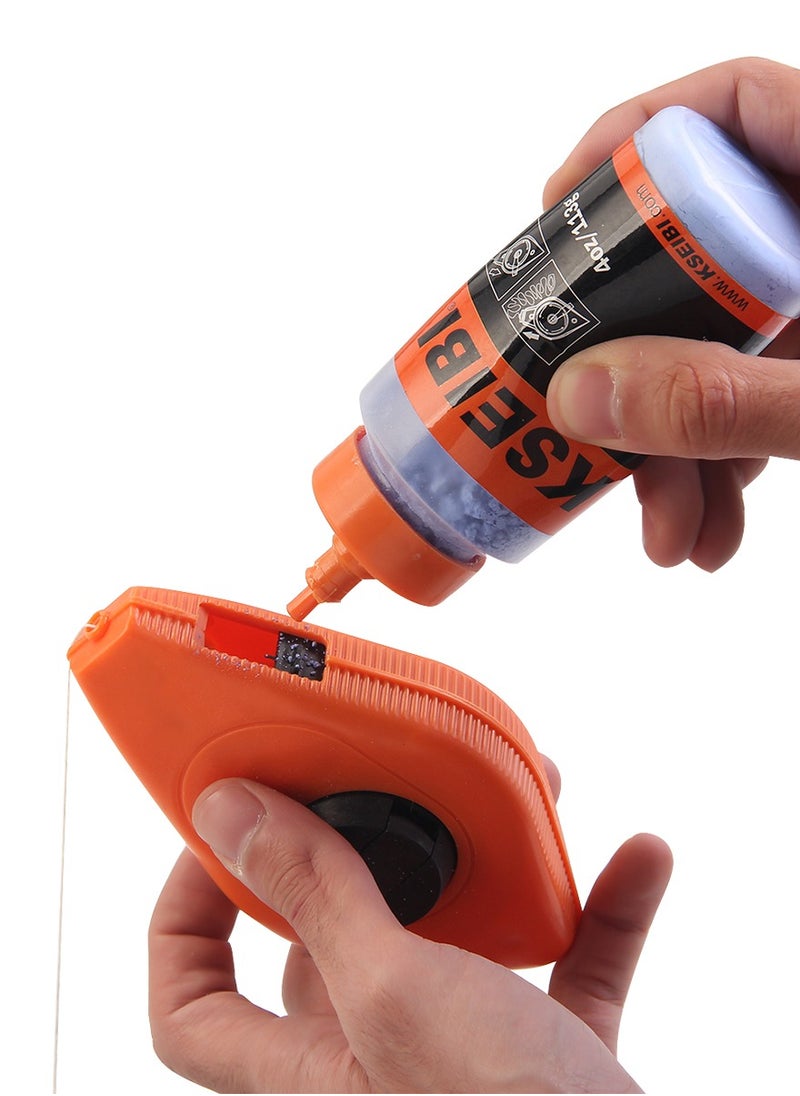 KSEIBI Chalk Line Set Cla, Spec15 m, Self-Chalking Cotton Snap Line, Plumb Bob Chalk Line Reel, Line Level & Chalk Bottle, for Making Straight and Level Markings Over Large Distances.  - Image 2