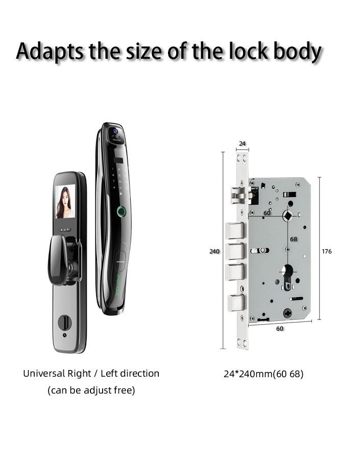 ALINK - Smart Door Lock Smart Lock ,Palm Print Unlock, Two way audio, Fingerprint Door Lock ,WiFi Door Lock With 6068 Mortise, Tuya App Control,Color grandminor, Model M3L - Image 1