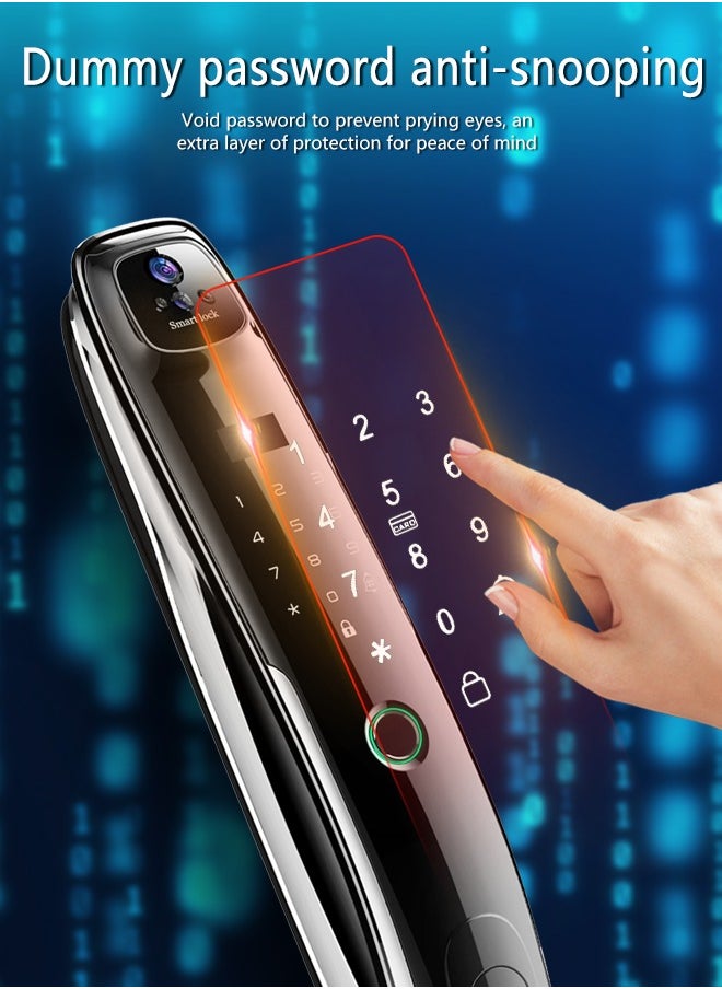 ALINK - Smart Door Lock Smart Lock ,Palm Print Unlock, Two way audio, Fingerprint Door Lock ,WiFi Door Lock With 6068 Mortise, Tuya App Control,Color grandminor, Model M3L - Image 1