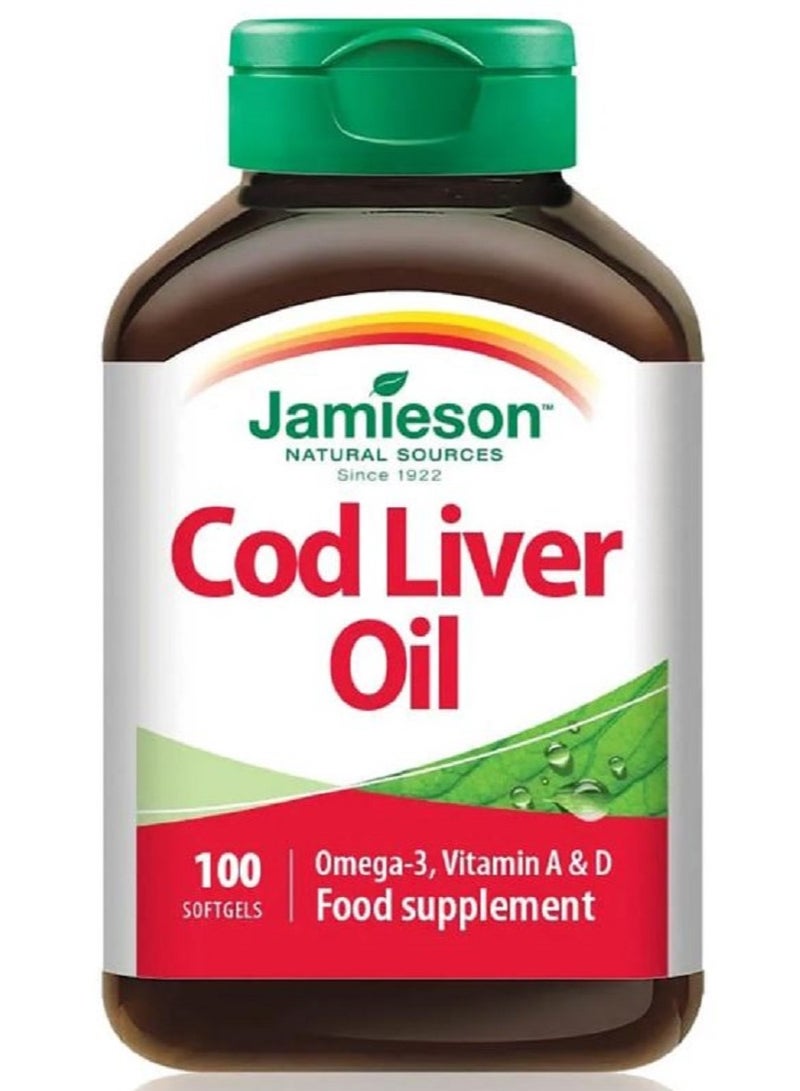 Jamieson Omega 3 Cod Liver Oil 100 Capsules - Image 1