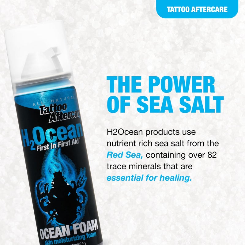 H2Ocean Ocean Foam Tattoo Aftercare, Water Based Ink Sealer & Skin Moisturizer 2oz - Image 3