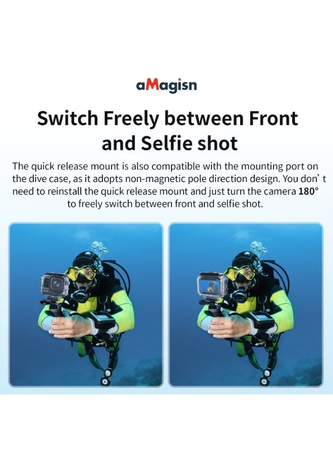 aMagisn Waterproof Diving Case for Insta360 Ace – 60M Depth with Anti-Fog Design, Multi-Layer Coated Glass, Quick Release Mount for Horizontal & Vertical Shooting – Protective Underwater Housing Shell - Image 4