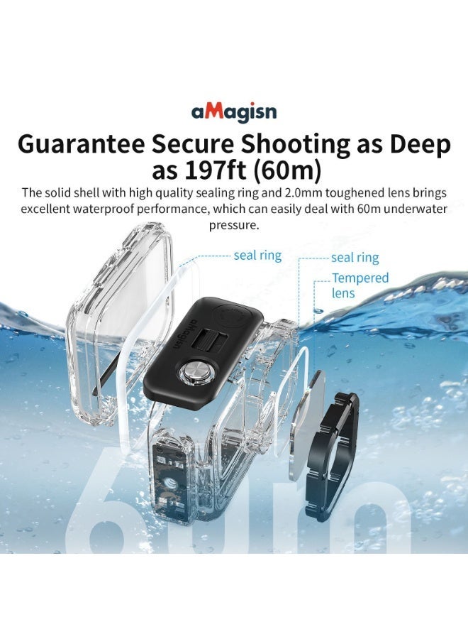 aMagisn Waterproof Diving Case for Insta360 Ace – 60M Depth with Anti-Fog Design, Multi-Layer Coated Glass, Quick Release Mount for Horizontal & Vertical Shooting – Protective Underwater Housing Shell - Image 5