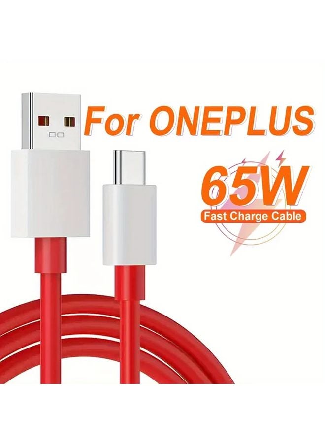 Oneplus Warp Charge SuperVooc شاحن سريع كابل Type C 65W PD 78 74بوصة حبل - Image 2