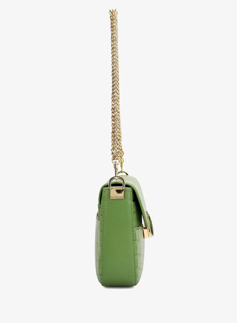 Da Milano Kiwi Small Croco Leather Shoulder Bag - Kiwi for Women | Best Price UAE