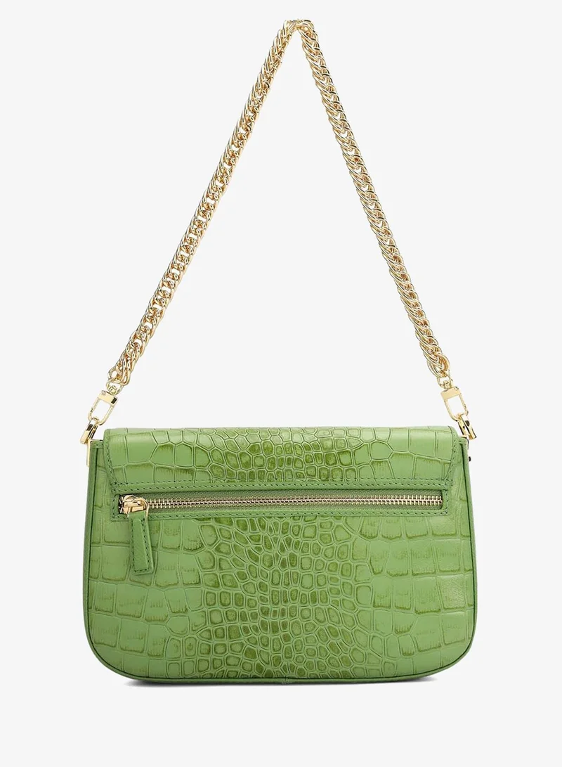 Da Milano Kiwi Small Croco Leather Shoulder Bag - Kiwi for Women | Best Price UAE