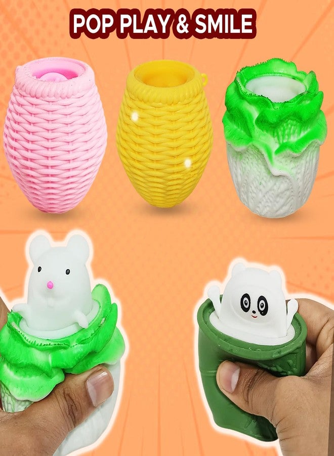 أن أتش آر لعبة NHR Pop Up Animal Squishy للأطفال، لعبة سيليكون ناعمة لتخفيف التوتر مع أرنب وبطة، ألعاب ضغط لتخفيف التوتر للأطفال الصغار والأطفال (عبوة من 3 قطع) - Image 4