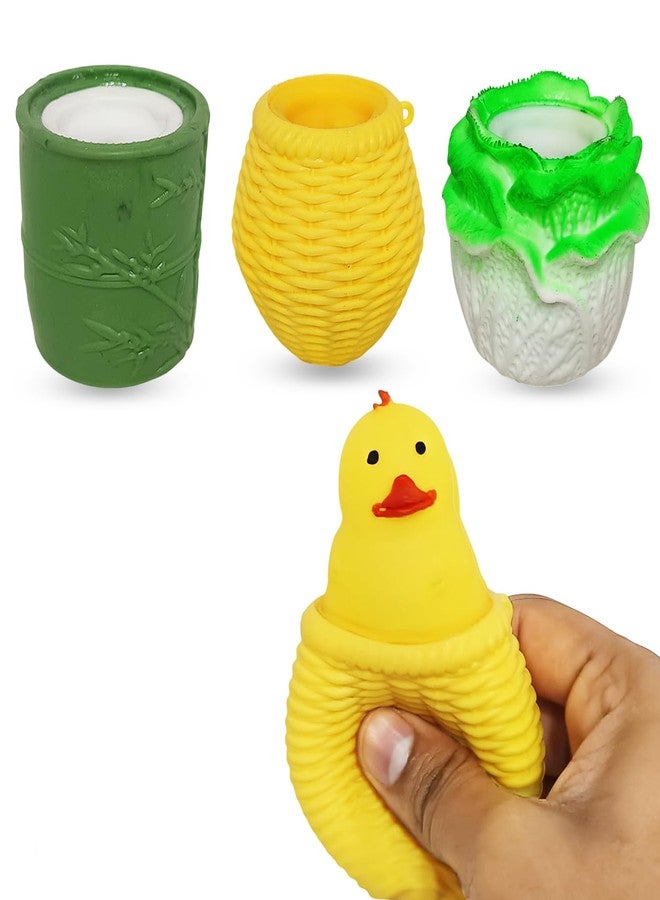 أن أتش آر لعبة NHR Pop Up Animal Squishy للأطفال، لعبة سيليكون ناعمة لتخفيف التوتر مع أرنب وبطة، ألعاب ضغط لتخفيف التوتر للأطفال الصغار والأطفال (عبوة من 3 قطع) - Image 1