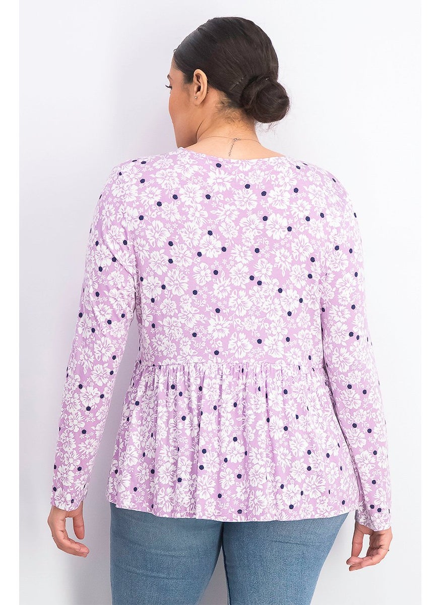 Women V-neck Long Sleeve Floral Print Top, African Violet - pzsku/ZB48CF1DCE7D8DCD05F7CZ/45/_/1740495313/1049a8a1-1630-43fd-84c3-8a434c068fc6