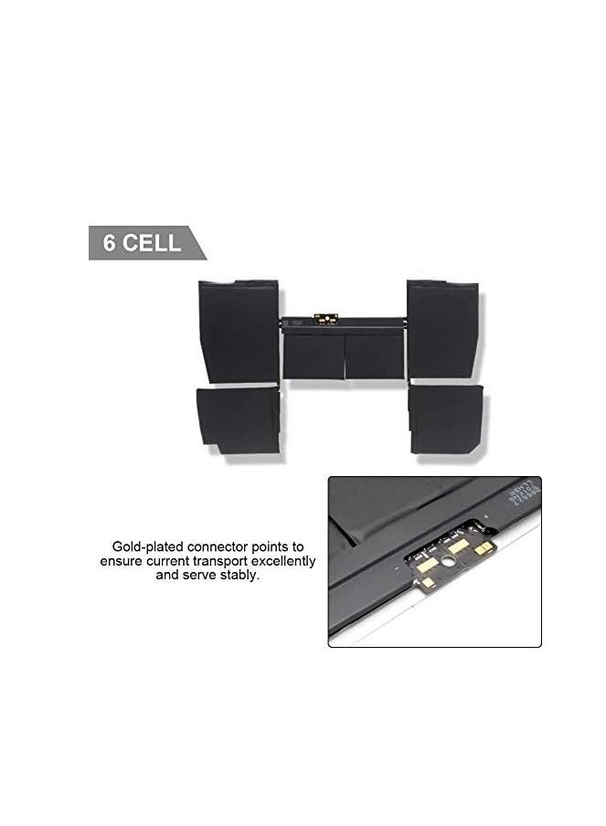 A1527 A1705 Battery for MacBook Retina 12-inch A1534 Early 2015 2016 Mid-Mate 2017 BTO/CTO EMC 2746 2991 3099 MF865LL/A MF855LL/A MJY32LL/A MJJY32LL/A Y42LL/A 7.55V Lithium - Image 3