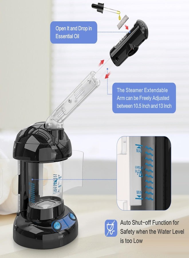 Kingsteam Facial Steamer - Ozone Steamer with Extendable Arm - Professional Nano Ionic Facial Steamer for Deep Cleaning - Portable for Personal Care Use at Home or Salon - Image 5