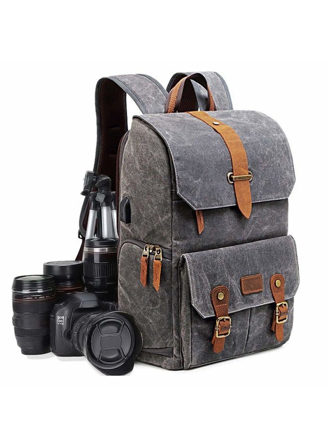 UBAYMAX Camera Backpack, DSLR SLR Waterproof Canvas Camera Bags Rucksack 15.6 inch Laptop Bag Travel Bag for Canon Nikon Sony Camera and Lens Tripod Accessories - Image 1
