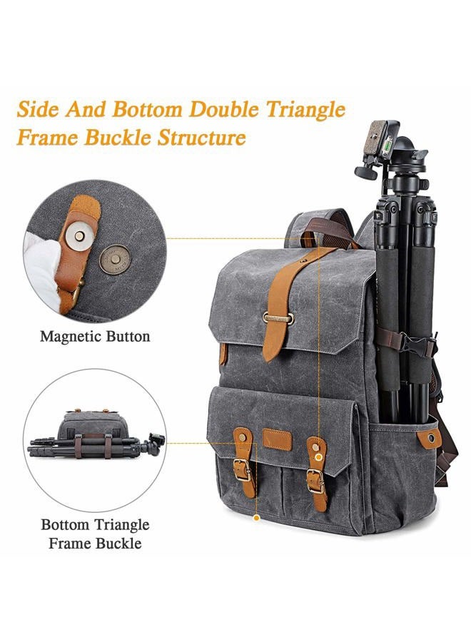 UBAYMAX Camera Backpack, DSLR SLR Waterproof Canvas Camera Bags Rucksack 15.6 inch Laptop Bag Travel Bag for Canon Nikon Sony Camera and Lens Tripod Accessories - Image 5