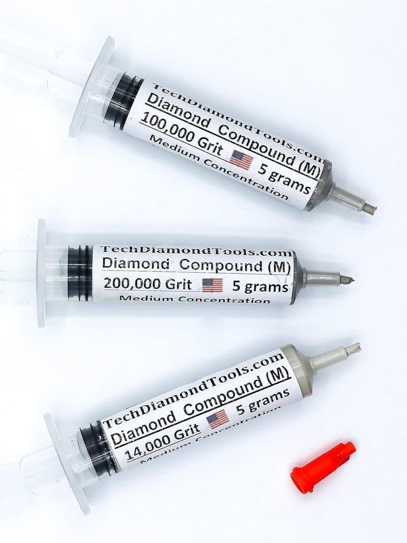 TechDiamondTools Kit of 3 Diamond Lapping Paste Polishing Compound 600 1050 1500 Grit Lapidary Paste for Rock Glass Metal Jewelry Resin Marble with High Concentration of Diamond Powder USA Made - Image 1