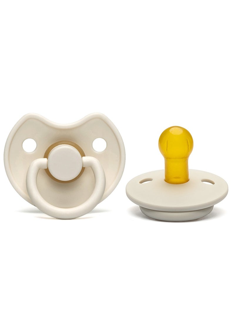 joybuy Natural Latex Pacifier, Newborn Baby Pacifier, Pacifier for Baby, Baby Latex Pacifier, Super Soft Sleeping Pacifier, With Storage Packing, Natural Latex Round Head Pacifier (White) - Image 2