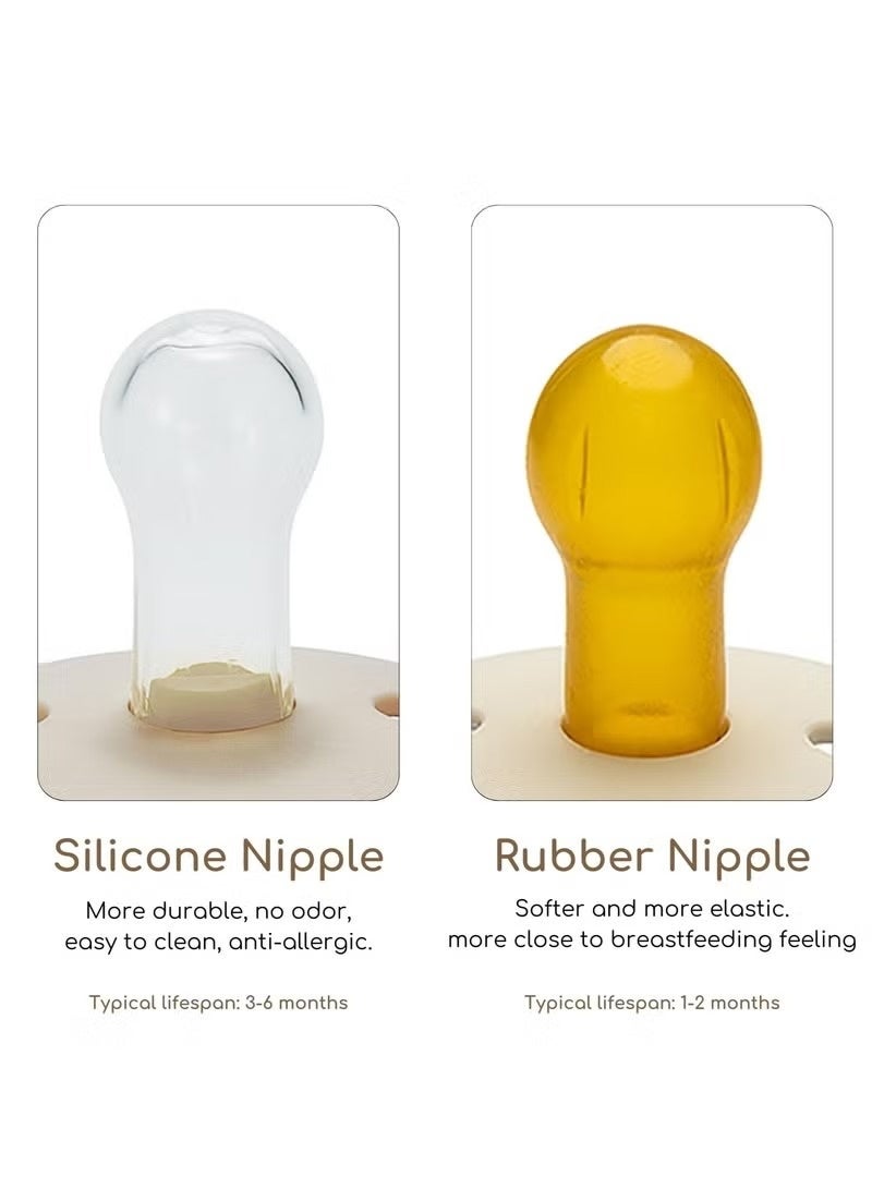 joybuy Natural Latex Pacifier, Newborn Baby Pacifier, Pacifier for Baby, Baby Latex Pacifier, Super Soft Sleeping Pacifier, With Storage Packing, Natural Latex Round Head Pacifier (White) - Image 4